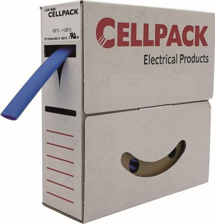 Cellpack Schrumpfschlauch in Abrollbox Blau 10m SB 6.4-3.2 mm - Bild 1