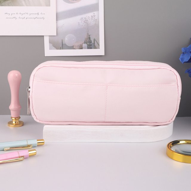 Tragbare Stifttasche mit Reißverschluss in Pink als Schreibwaren-Organizer für Schüler - Bild 1