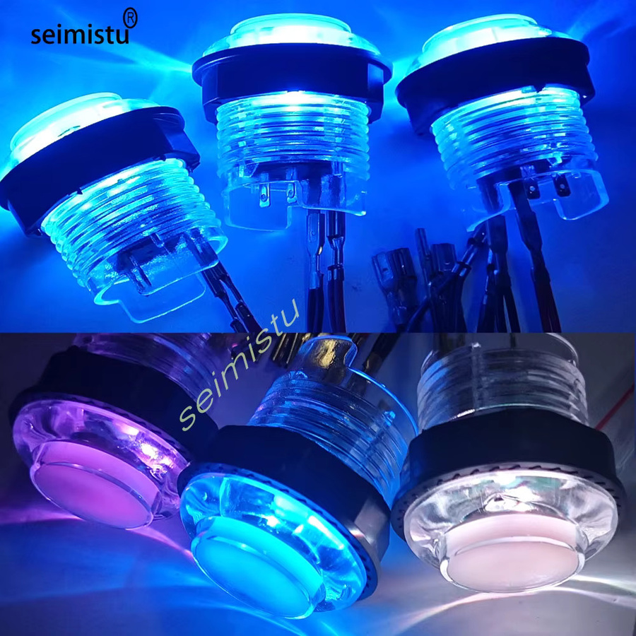 5 Stück RGB-beleuchtete LED-Drucktasten für Arcade-Spiele in Multicolour, runde Tasten mit 28mm und 30mm Durchmesser für MAME und Arcade-Automaten von seimistu - Bild 2