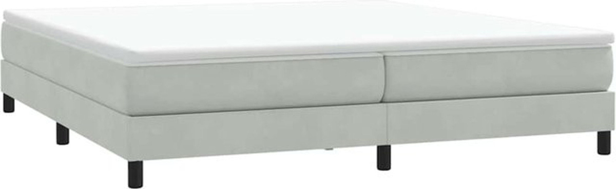 vidaxl Boxspringbett aus Samt in Grau ohne Matratze B/T: 220 x 200 cm - Bild 1