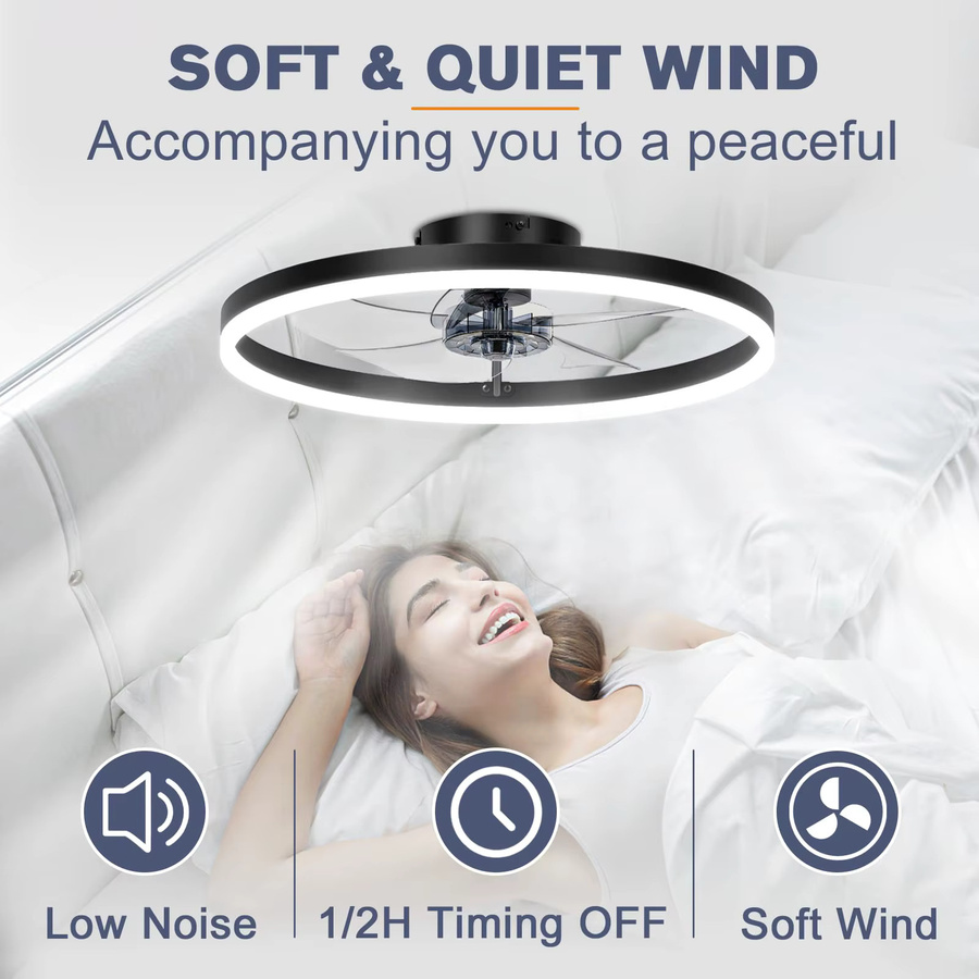 Moderne IRALAN Deckenventilator-Leuchte mit dimmbarer LED-Beleuchtung in Weiß - Bild 3