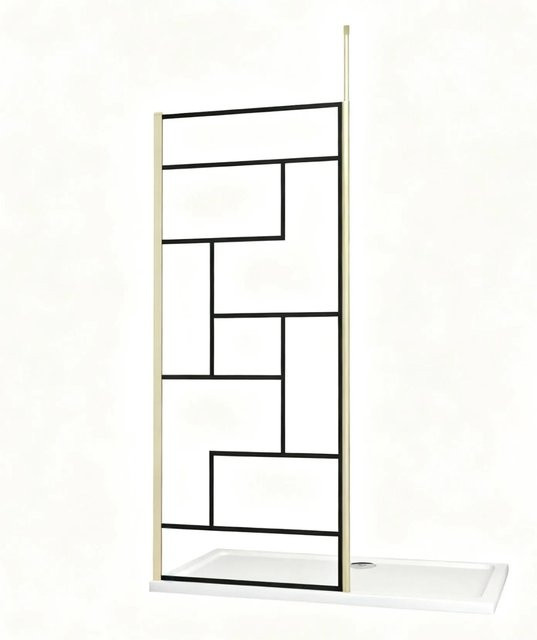 AICA Walk-in Duschwand mit Stabilisierungsstange, Glas mit unregelmäßigen Streifen, B: 70 cm, H: 200 cm - Bild 1