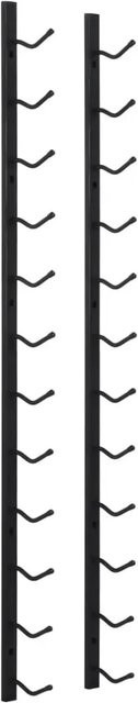 vidaXL Wand-Weinregal aus pulverbeschichtetem Eisen in Schwarz für 12 Flaschen, B: 120 cm, H: 19 cm, T: 11 cm - Bild 1