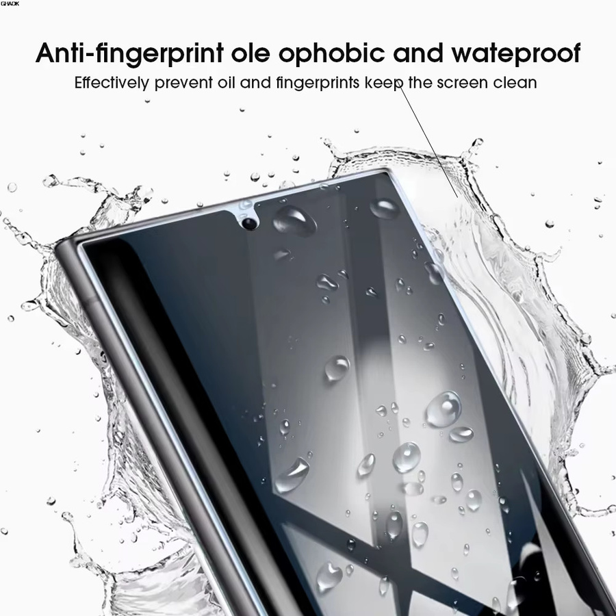 Samsung S25 Ultra 5G Anti-Spy Displayschutzfolie aus Glas mit Fingerabdruck-Entsperrung, transparent - Bild 3