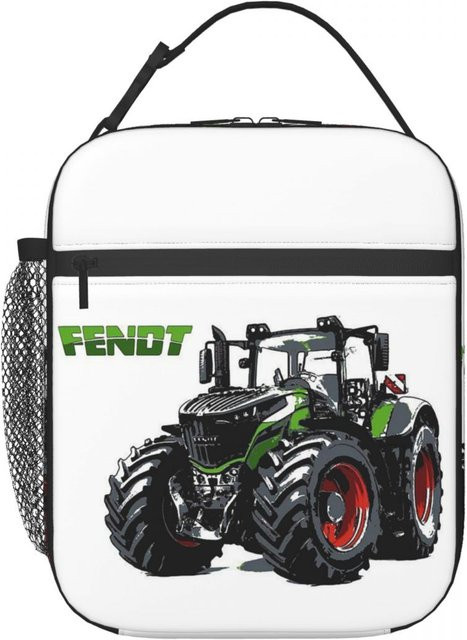 Fendt Traktor Isolierte Lunchtasche für Damen und Kinder, Thermos-Lunchbox in Grau und Weiß - Bild 1