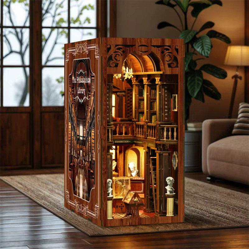 Sanctum of Wisdom DIY-Buchecke, 3D-Bibliotheksmodellbausatz aus Holz - Bild 4