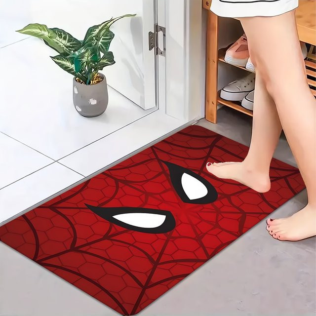 Beast Kingdom Marvel Bodenmatte mit Spider-Man, Iron Man und Hulk Motiv in Rot, B/T: 60 x 60 cm, Maschinenwaschbar - Bild 1