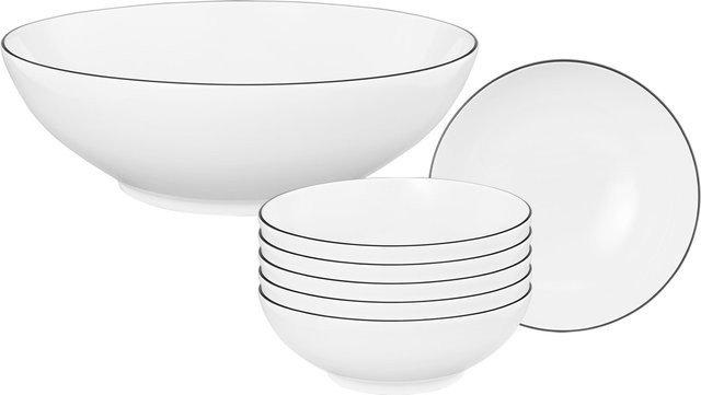 Seltmann Weiden Schüssel Set Lido Black Line 7er Set in Schwarz und Weiß - Bild 1