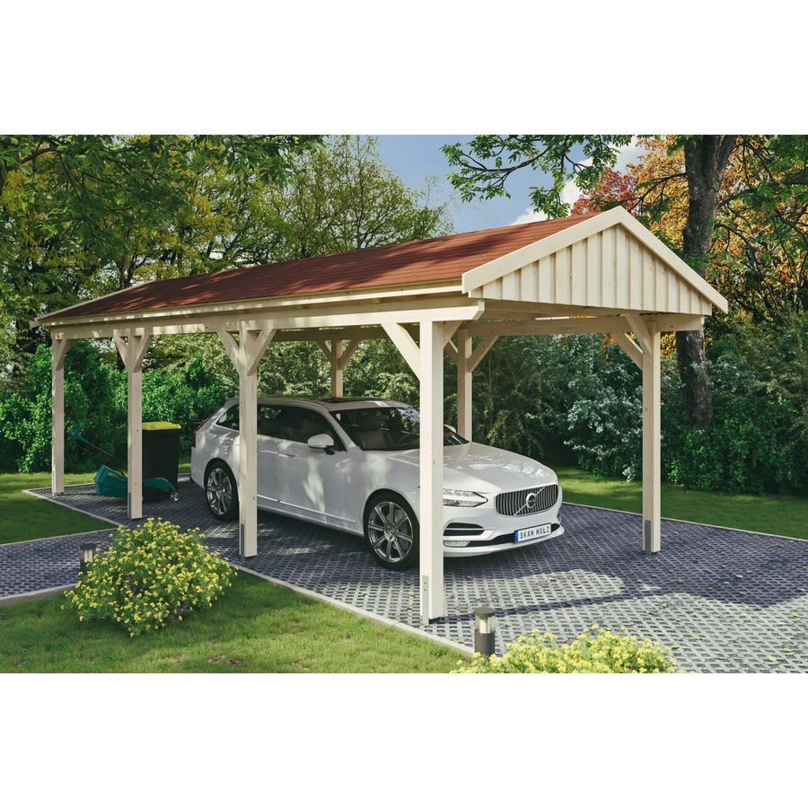 Skan Holz Carport Fichtelberg aus Fichte und Leimholz in Beige, B/T: 317 x 808 cm, Höhe: 303 cm - Bild 2