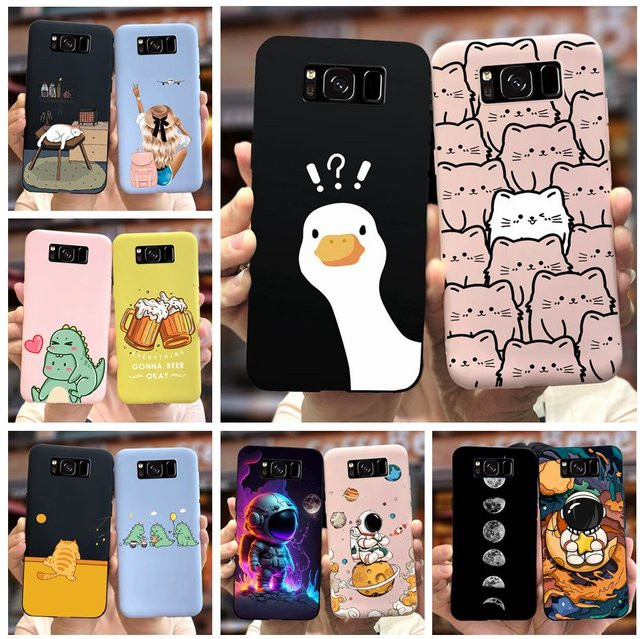 Samsung Galaxy S8 Plus Silikon Handyhülle mit Cartoon Design in Gelb - Bild 1