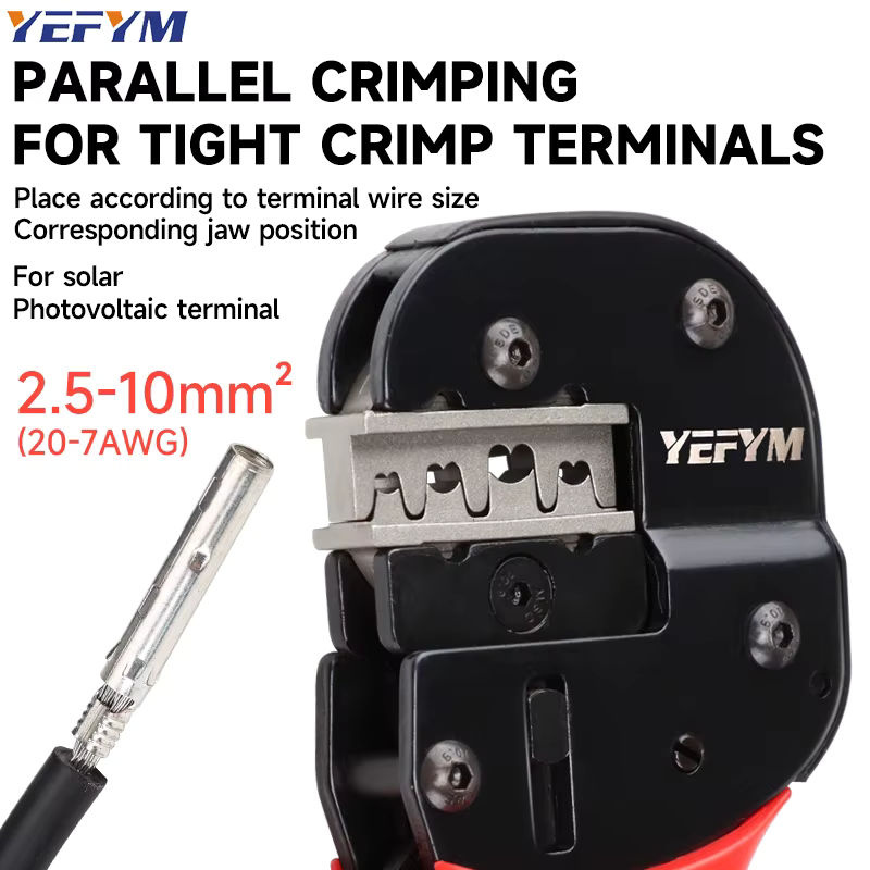 YEFYM Solar Crimpen Werkzeug YFP-2546BS Ratsche Zange für MC2,5/4/6/10mm2 (20-7AWG) PV Stecker Kabel Vertikale Crimper - Bild 4