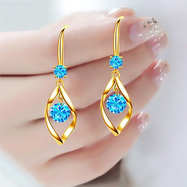 YIRAN Jewelry 5 Ohrringe, Diamant, Inlay, Damen, braun - Bild 1