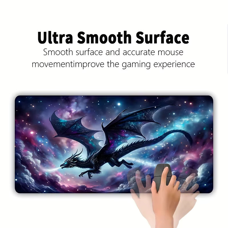 Übergroßes Mauspad mit Drachen-Motiv in Multicolour, rutschfestes Gummimaterial mit präzisen Nähten für deinen Desktop - Bild 3