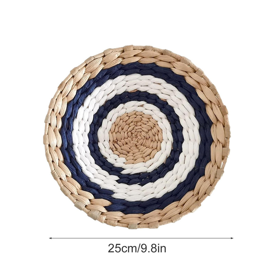 OutsideWorld Bohème Wanddekoration aus Stroh und Rattan, handgewebte Hängedeko für das Kinderzimmer, Multicolor - Bild 1
