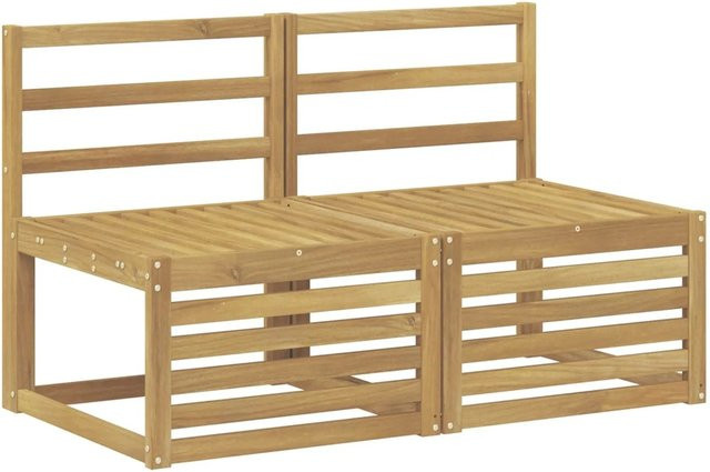 2 Stück vidaXL Outdoor Mittelsofa aus Massivholz Akazie in Weiß für Garten und Terrasse - Bild 1