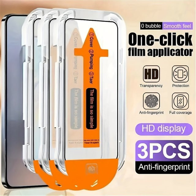 3er-Pack HD Displayschutzfolie aus gehärtetem Glas für Samsung Galaxy S21 S22 S23 S24 S25 S23 FE S24 Plus S24 Ultra S25 Plus S25 Ultra transparent - Bild 1
