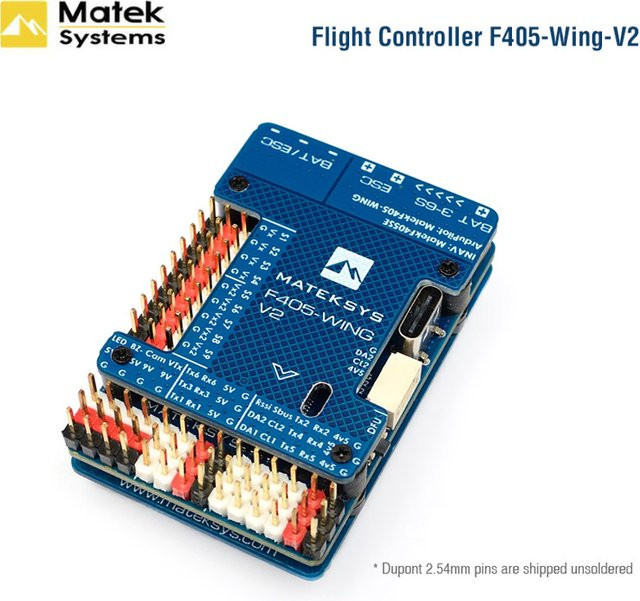 Matek MATEKSYS F405 WING V2 Flugcontroller STM32F405RGT6 mit integriertem ICM42688P OSD und SD-Steckplatz für ArduPilot und INAV RC-Modellflugzeuge in Blau - Bild 1