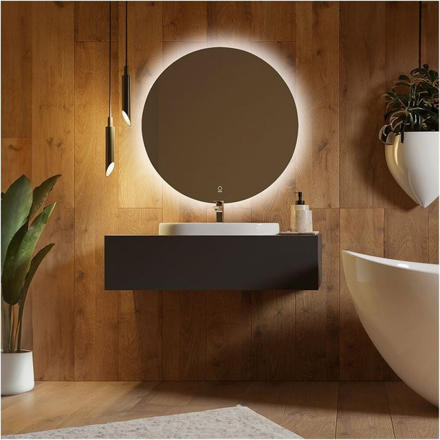HOME DELUXE LED-Spiegel SILA Rund in Schwarz mit Durchmesser: 80 cm - Bild 1