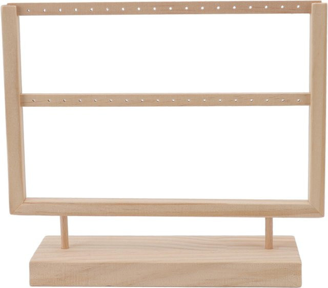 Neoglint Ohrring-Organizer aus Holz als Schmuckhalter zum Aufhängen in Beige - Bild 1