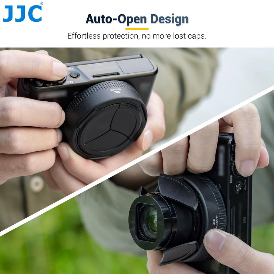 JJC Objektivdeckel für Canon PowerShot SX740 HS, automatische Objektivabdeckung in Schwarz - Bild 5