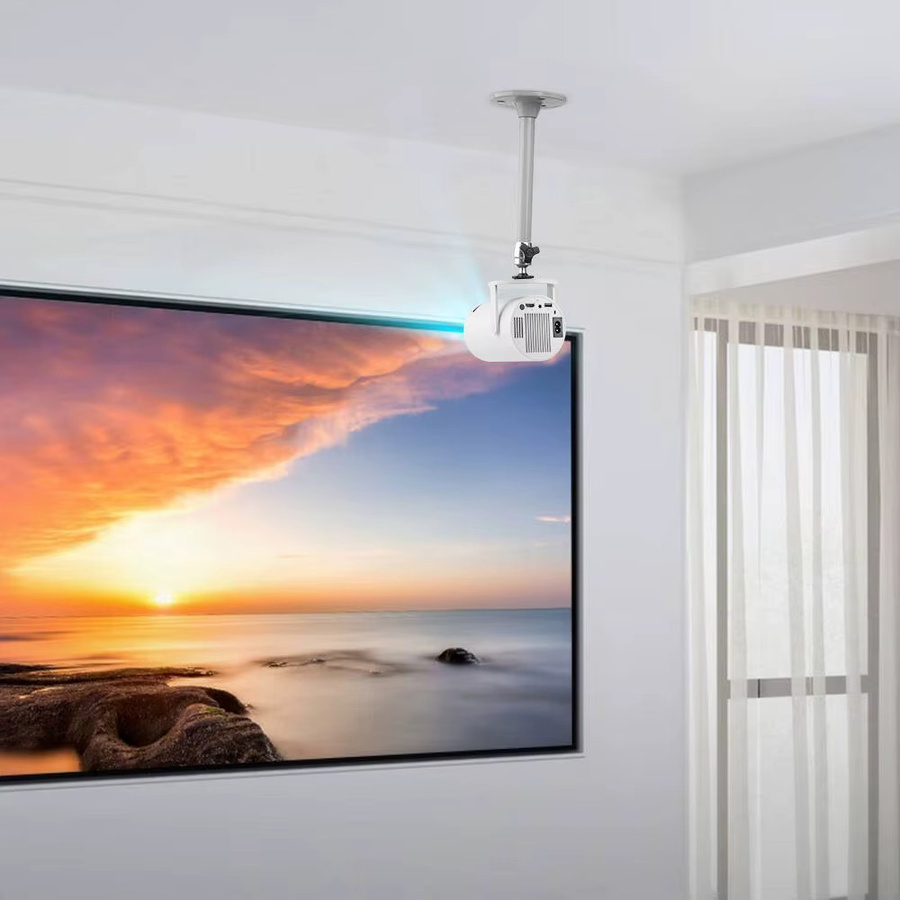 ThundeaL Metall Einbeinstativ für Mini Projektoren wie YG300 HY300 Pro TDA6W, Wand- und Deckenhalterung mit 1/4 Zoll Aufhänger, Schwarz - Bild 3