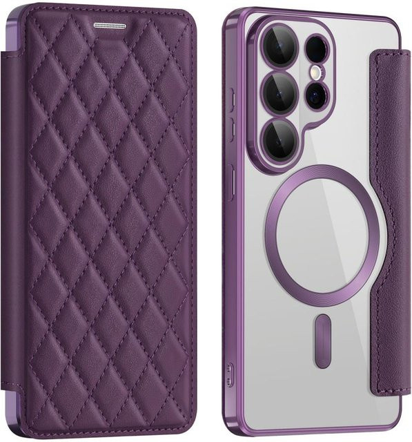 Leder Klapphülle mit Kartenfächer für Samsung Galaxy S26 S25 S24 S23 Ultra Plus FE und A-Serie in Purple - Bild 1