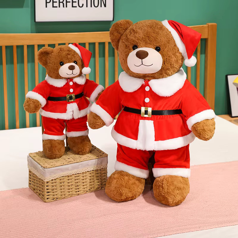 Weihnachten Bär Plüsch Kissen, Cartoon Santa Bär, Weiche Angefüllte Puppe - Bild 5