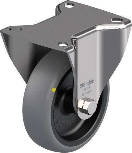 Blickle Bockrolle BX-TPA 102G-ELS aus Edelstahl in Schwarz-Grau mit 100 mm Rad-Durchmesser und 70 kg Tragfähigkeit - Bild 1