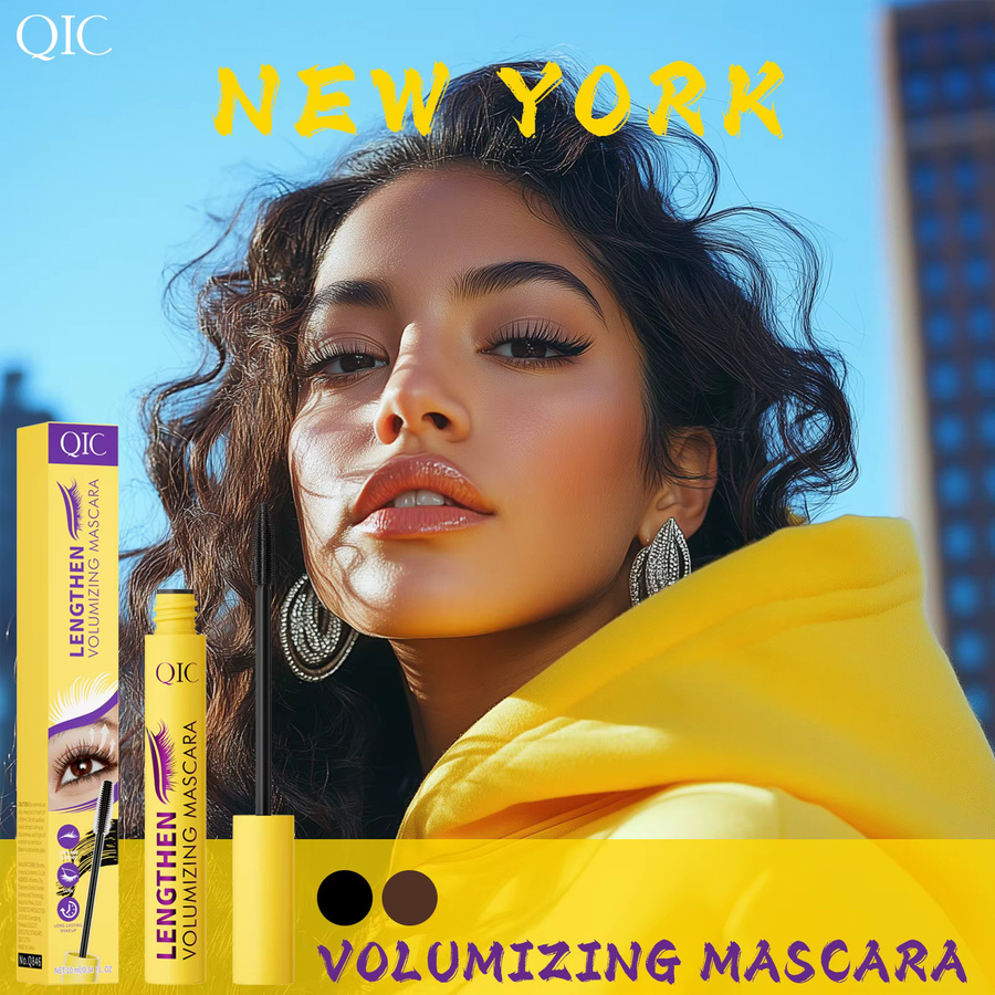 QIC 4D Black Mascara, wasserfeste Flüssigfaser-Mascara, Brown - Bild 5