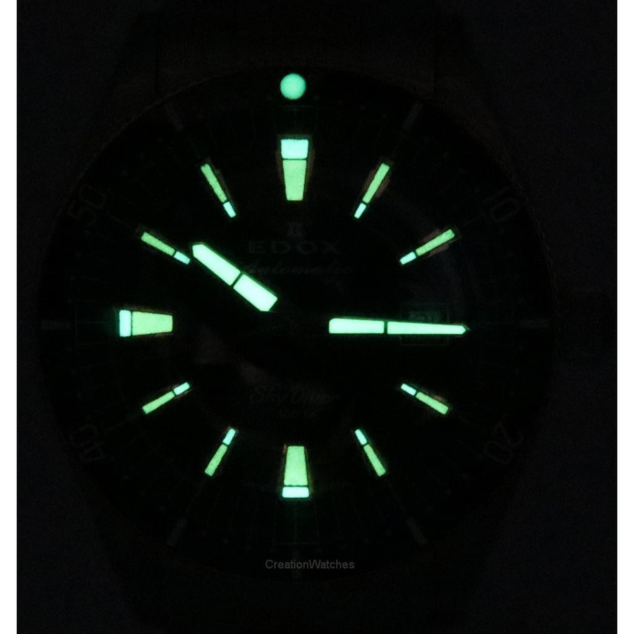 Edox Skydiver Automatik Taucheruhr, Edelstahl, Schwarz, 42 mm, Herren - Bild 2