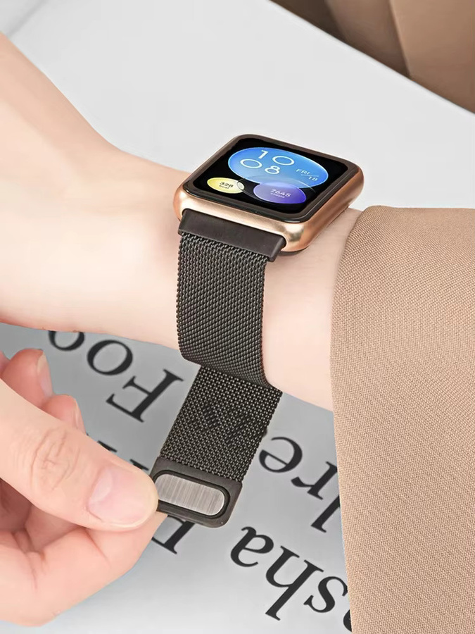 Uhrenarmband Edelstahl, Milanese-Loop, Silber, Unisex, für Huawei Watch FIT 2 - Bild 3