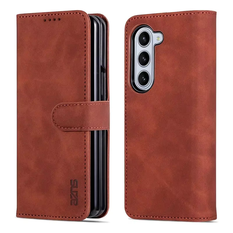 EUCAGR Magnetische Brieftasche als Standfunktion aus PU-Leder für Samsung Galaxy Z Fold 3, 4, 5, 6 und 7 in Pink oder Braun - Bild 5