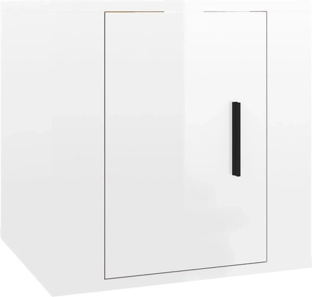 vidaXL TV-Wandschrank in Hochglanz-Weiß mit Medienfächern, B/T/H: 40 x 34,5 x 40 cm - Bild 1