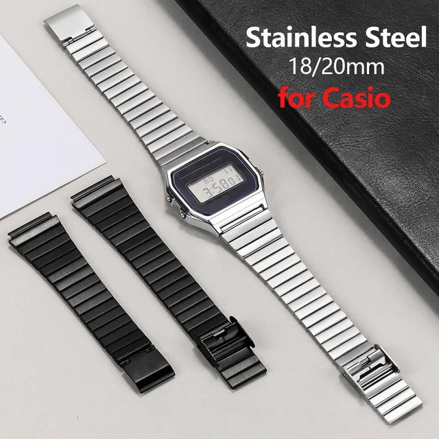 Casio Uhrenarmband Edelstahl, Silber, 18 mm, Unisex - Bild 1