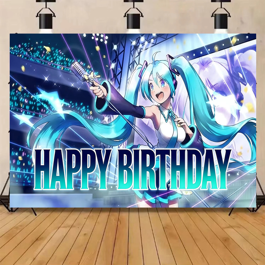 Hatsune Miku Geburtstagsparty Dekorationsset von Beast Kingdom mit Banner, Luftballons und Tortendeko in Mehrfarbig - Bild 3
