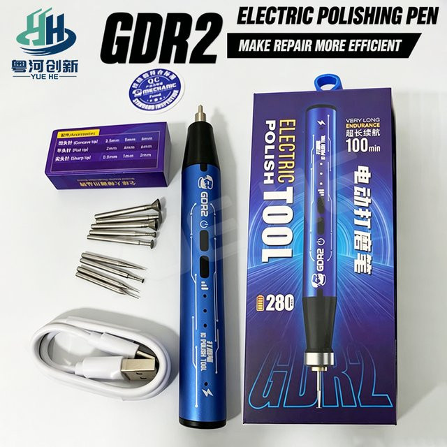 MECHANIC GDR2 Elektrischer Polierstift mit 3 Geschwindigkeiten und 9 Diamantschleifköpfen für die Handy-Motherboard-Reparatur - Bild 1