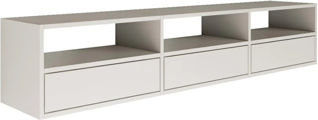 Selsey TV-Hängeboard Framme in Weiß, 3-türig mit offenen Ablagen, Breite: 150,1 cm, Tiefe: 30,0 cm, Höhe: 30,0 cm - Bild 1