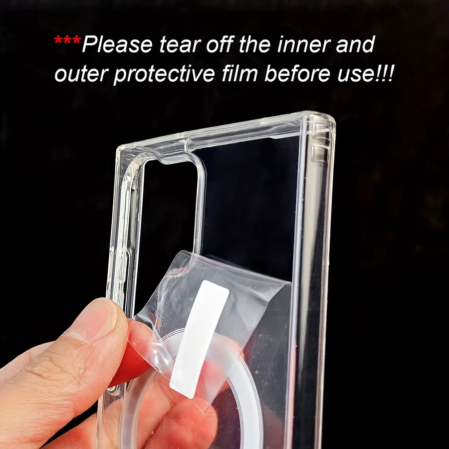 Transparente magnetische Handyhülle für Samsung Galaxy S22 S23 S24 S25 S26 Ultra Plus mit kabelloser Ladefunktion in Weiß - Bild 4