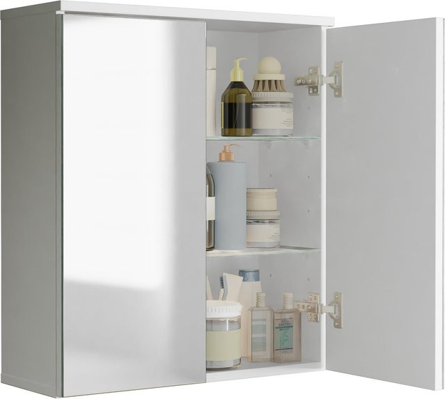 VCM Spiegelschrank Flonali Badschrank in Weiß mit Glas, H x B x T: 61 x 54 x 20 cm - Bild 1