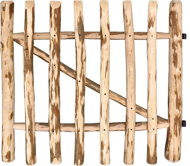 Floraworld Staketen-Gartentor Haselnuss Natur Braun B: 90 cm, H: 100 cm - Bild 1