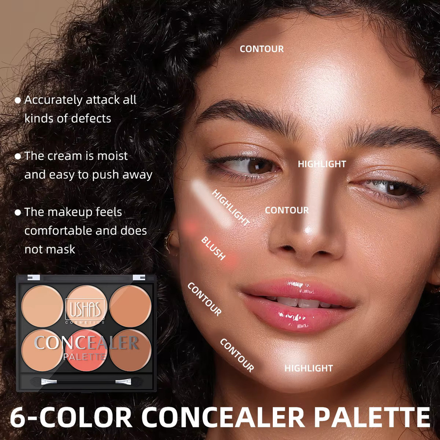 USHAS Concealer Palette, 6 Farben - Bild 2