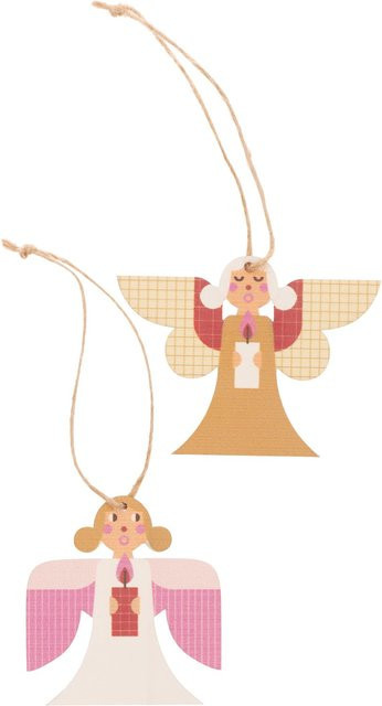 Rico Design Holzhänger Engel in Rosa-Gold, 2 Stück - Bild 1