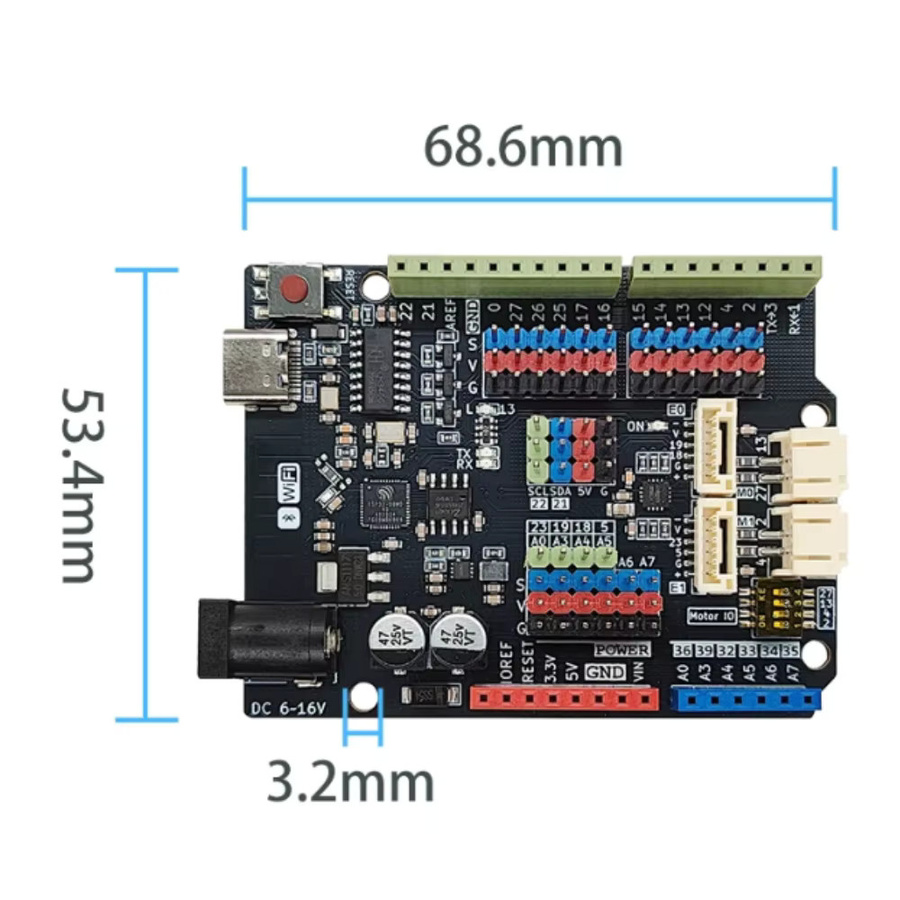 NullLab ESP32-DOWD-V3 Chip-Entwicklungsplatine mit Wi-Fi und Bluetooth Dual-Modus in Schwarz - Bild 5