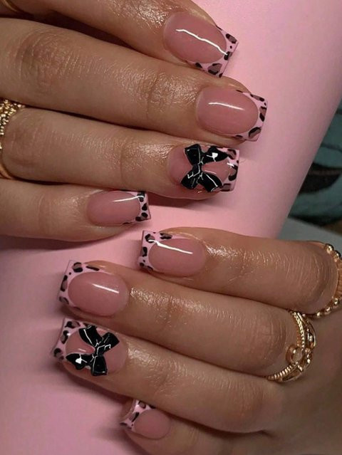 ARTAUG Künstliches Nagelset, Schwarz, Glänzend, 10-teilig - Bild 1