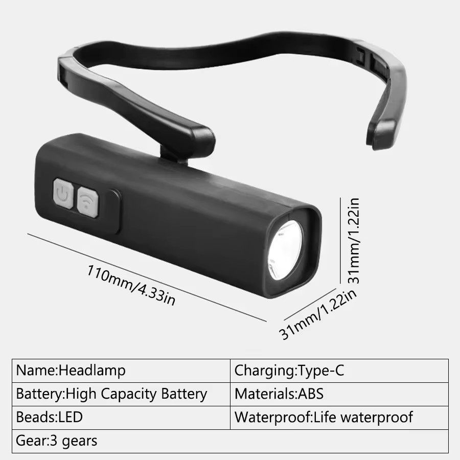KDULIT 2025 Ohrclip-Stirnlampe – heller LED-Scheinwerfer, wiederaufladbar und wasserdicht für Outdoor-Aktivitäten wie Angeln, Wandern, Laufen und Radfahren - Bild 5