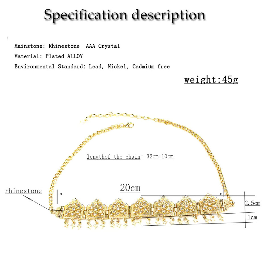 Sunspicems Stirnkette, Gold Farbe, Marokko Quasten, Damen - Bild 4