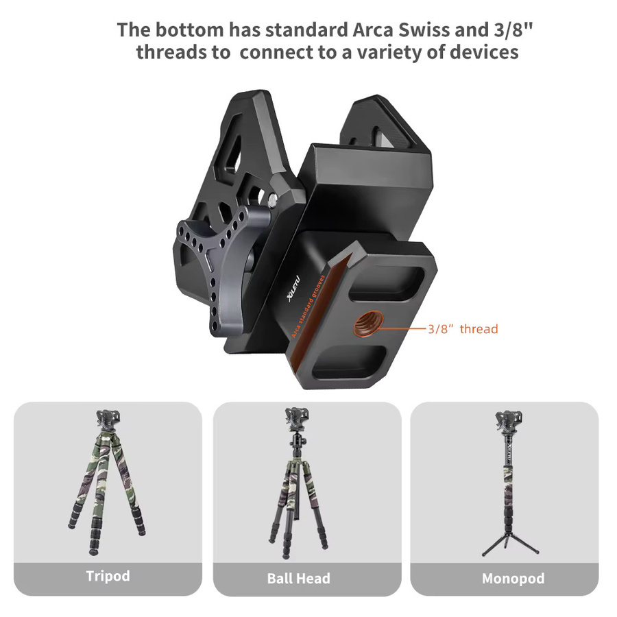 COBONE Sattelgewehrklemmen-Adapter aus Aluminium in Schwarz als leichte Stativhalterung für Jagd und Outdoor-Schießhalterungen - Bild 2