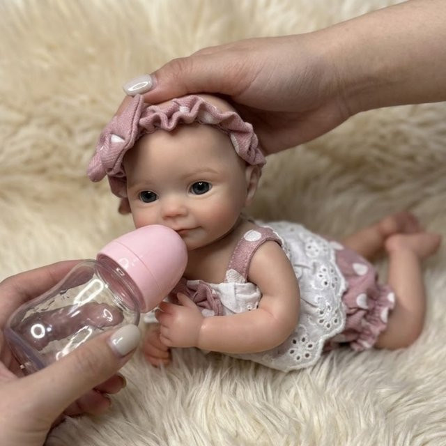 AnjoDoll Reborn Baby Puppe, Mädchen, Silikon, Rosa - Bild 1
