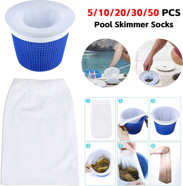 MOJOYCE Pool-Skimmer-Ersatzschoner aus Nylon-Mesh als wiederverwendbarer Filter für oberirdische Pools - Bild 1