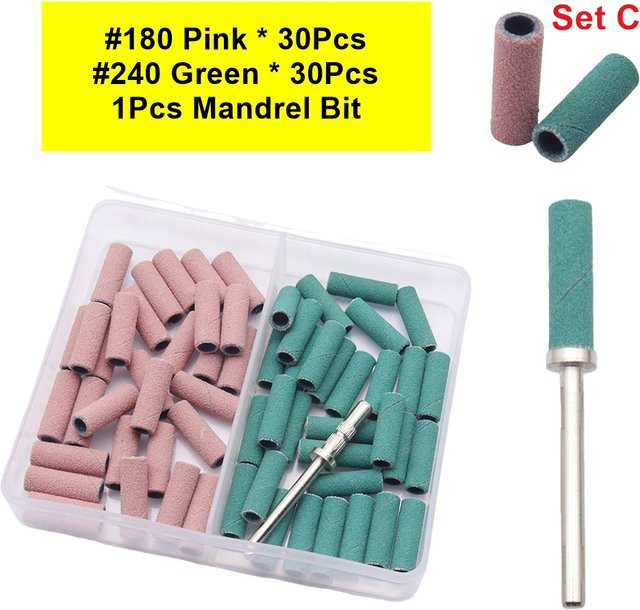 Easy Nail Mini-Schleifbänder mit Dorn, 60 Stück, 180/240 Körnung, Unisex - Bild 1